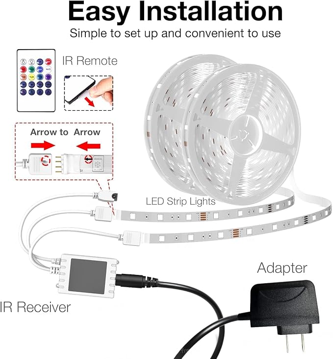 DAYBETTER 130ft Smart WiFi Led Lights, Led Strip Lights Work