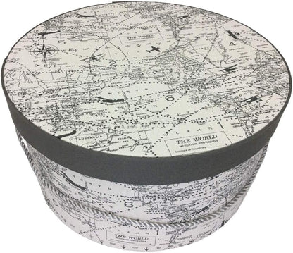 Sarah's Hat Boxes Classic Travel Hat Box – 12.75" x 6.5" (Dia. x Ht.) Handmade in USA – Odorless Non-Toxic Adhesive, Cording Handle – Premium Storage for Hats & Accessories
