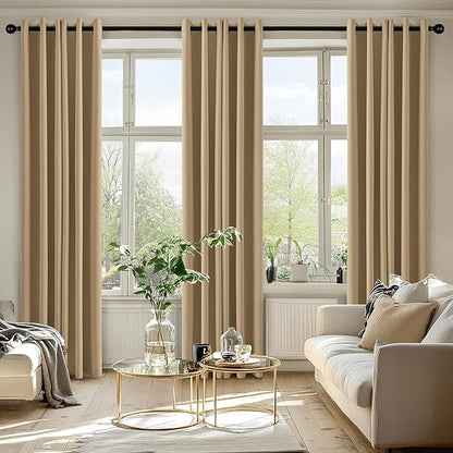 MIULEE Taupe Brown Blackout Curtains