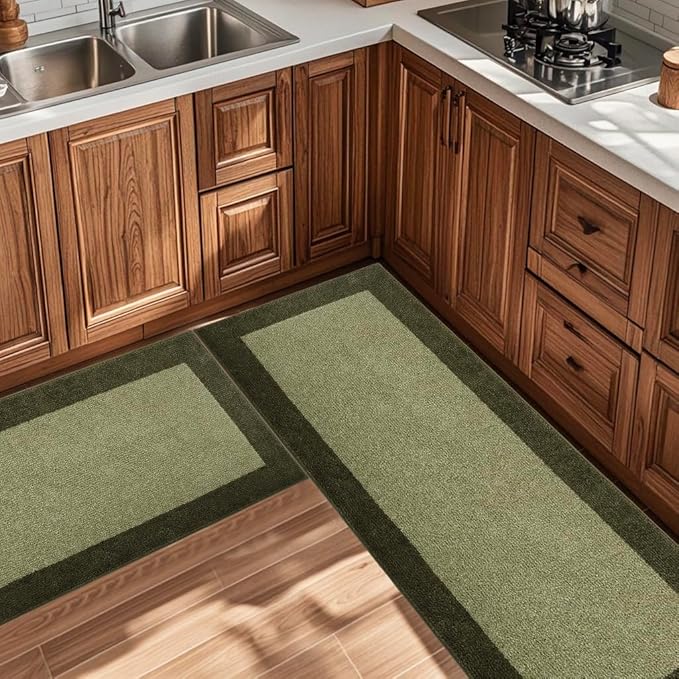 DOMUSTEX Machine Washable Runner Rug 24" x 84", Non Slip Kitchen Mat for Floor, Absorbent Entryway Rug for Kitchen, Bedroom, Hallway, Bathroom, Door (Roll Packing)