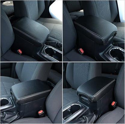 CHEAYAR Leather Car Auto Center Console Armrest Cushion for Toyota Tacoma Accessories 2016-2018 2019 2020 American Flag (Black-Leather)
