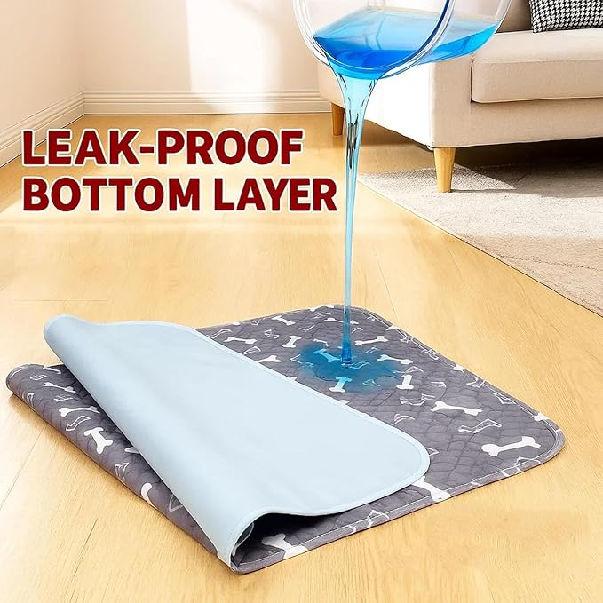 Puppy Pads with pheromones, 2026 Upgraded Washable Puppy Pads for Dogs & Cats, Pee Pad - Leak & Odor Waterproof, Non-Slip Base, Easy to Clean & Reusable (Grey, L: 31.5" × 35.4")