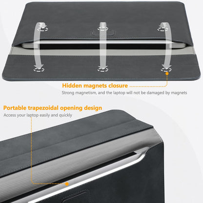 HYZUO 13 Inch Laptop Sleeve Case with Stand for 2025-2018 MacBook Air 13 M4 M3 M2 M1, 2025-2016 MacBook Pro 13 M2 M1, 13" iPad Pro/Air, Surface Pro 11/10/9, XPS 13, with Pouch, Space Gray