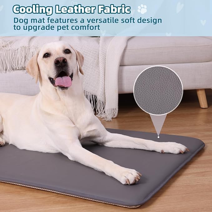 WAYIMPRESS Dog Crate Pad Mat, Waterproof Kennel Cage Mat, Cooling Pet Bed for Medium Large Dogs, Outdoor Pet Bed with High Resilience Foam,Wipe Clean & Easy Rinse, Anti Slip 35 inch Graphite Grey