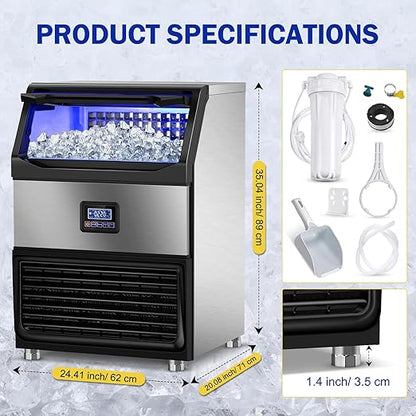 Commercial Ice Maker Machine, 350Lbs/24H