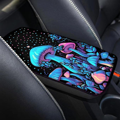 UNICEU Polka Dot Mushroom Car Accessories Car Center Console Armrest Cover Auto Interior Decor Neoprene Armrest Box Protector Cover Pad, Universal
