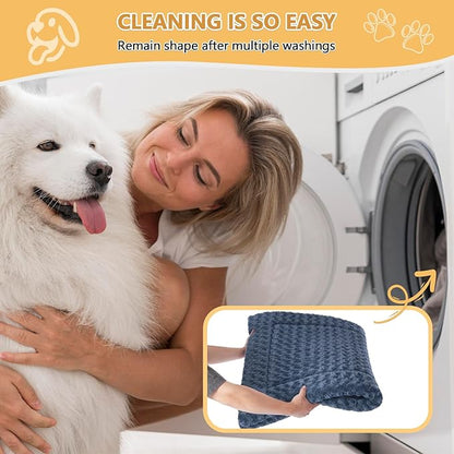 WagWonders Dog Bed Mat Washable Reversible Dog Crate Pad Soft Fluffy Pet Kennel Beds with Anti-Slip Bottom Dog Cat Sleeping Mattress for Large Dogs, 41x27x1.5 Inch, Gray