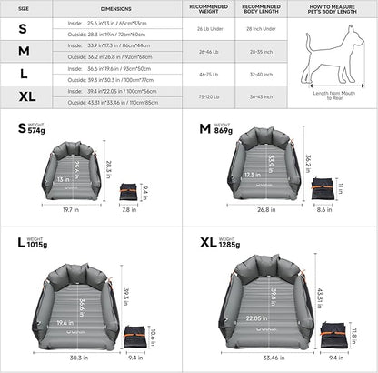 outask Inflatable Outdoor Dog Bed Waterproof,Portable Camping Cot for Large Dogs,Cooling Pet Bed with TPU Fabric Chew Proof Crate Bed Washable (Small)