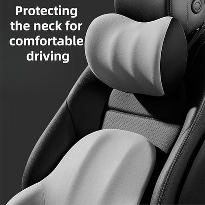 Car Headrest Lumbar Support Cushion for Toyota RAV4 5.Generation RAV4 Hybrid PHEV/RAV4 Prime 2018-2022, Ergonomic Seat Headrest Cushion for Neck Back Pain Relief Memory Foam Breathable Removable Cover