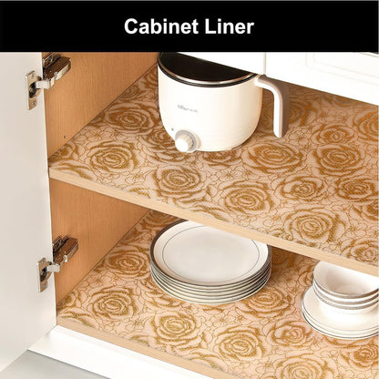 Cooyes Shelf Liner – Premium Non-Adhesive Cabinet & Drawer Liner for Kitchen – Waterproof Shelf Paper with Modern Pattern – Durable EVA Cabinet Mat – Easy to Cut （23.6" W x 236" L）