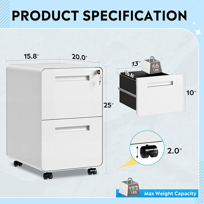 DEVAISE 2-Drawer File Cabinet