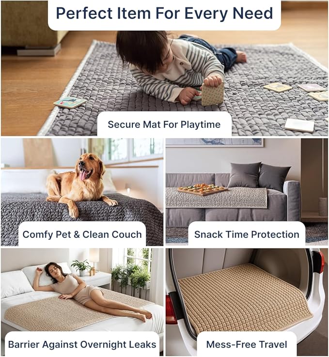 PAULATO BY GA.I.CO. Waterproof Blanket – 24x86” Changing Absorbent Pad for Incontinence – Machine Washable Stain-Resistant Protector for Couch Sofa or Bed – Reusable Waterproof Cover - Marsala