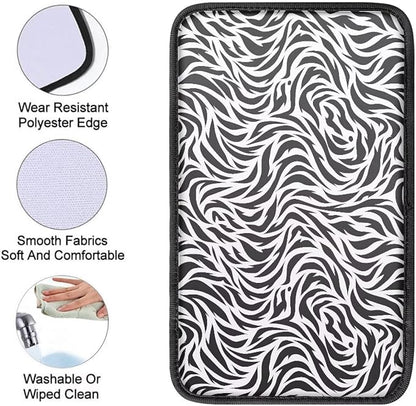 Zebra Stripes Armrest Cover Pad, Universal Car Center Console Cushion Pad, Protect from Pet Claws, Dirt, and Sticky Fingers, Auto Decor Accessories