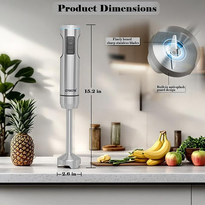 Handheld Immersion Blender Bundle, 1000W Powerful 11-in-1 Set