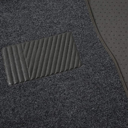 BDK Premium Dark Gray Carpet Floor Mats for Cars - Universal Fit Interior 4-Piece Car Mats Full Set with Vinyl Heel Pad Protector - Cute Car Accessories Interior Floor Covers for SUVs & Trucks