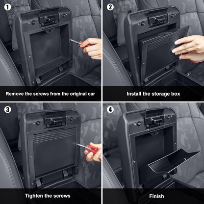 Center Console Divider Organizer for 2024 2025 Toyota Tacoma 4th Gen Accessories Interior Secondary Storage Insert Armrest Hidden Secret Middle Console Storage Box Tray Coin Holder