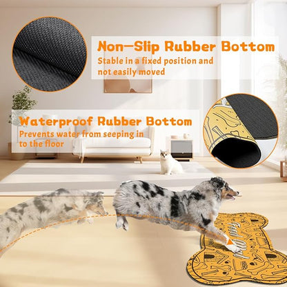 Pet Feeding Mat - Absorbent Dog Food Mat for Floors Waterproof，Dog Cat Placemat Mat for Food and Water Bowls - No Stains No Sliding Quick Dry Water Eating Dish Mat
