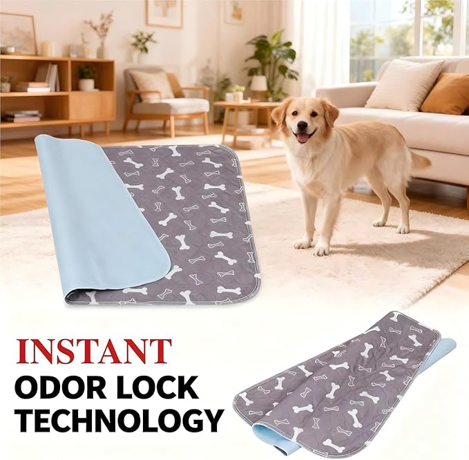 Puppy Pads with pheromones, 2026 Upgraded Washable Puppy Pads for Dogs & Cats, Pee Pad - Leak & Odor Waterproof, Non-Slip Base, Easy to Clean & Reusable (Grey, XS: 11.8" × 11.8")