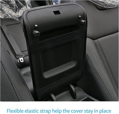 CDEFG for Santa Cruz 2022 2023 Pickup Truck Center Console Cover Armrest Cover Console Pad Arm Rest Seat Box Cover Leather Protector for 2022 Santa Cruz Car Interior Accessories (Black)