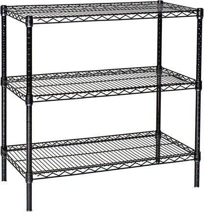 Omega 12" Deep x 72" Wide x 74" High 3 Tier Black Starter Shelving Unit
