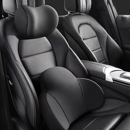 Headrest Neck Lumbar Pillows Car Seat for Audi A6 C7 C8 2011-2025, Universal Ergonomic Back Support Cushion, Comfortable Breathable Cover for Office Home, B/Gray