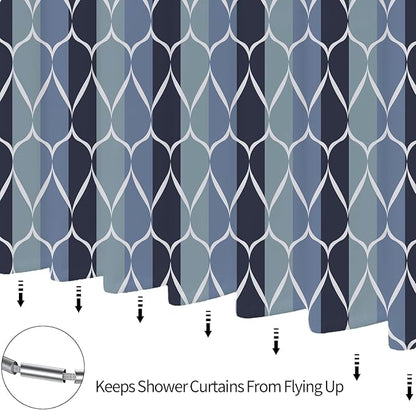 MCCKTIU Blue Shower Curtain RV Shower Curtain Modern Bathroom Shower Curtains Waterproof Fabric Machine Washable Shower Curtain Set 47 x 64 Inches