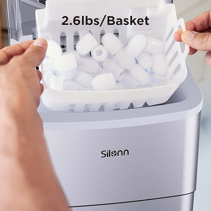 Silonn Ice Makers Countertop, 9 Cubes Ready in 6 Mins, Self-Cleaning Ice Machine