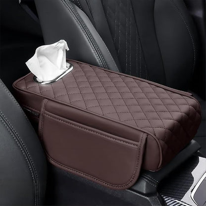 Car Center Console Cover for Lexus RX SUV RX 300 /RX 350 /RX 350L /RX 350 L F/RX 450h /RX 450hL, Leather Car Arm Rest Cover, Car Armrest Cushion with 2 Storage Bags Car Center Console Armrest Pad