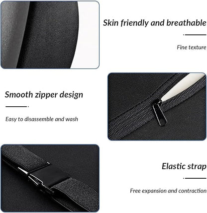 Car Headrest & Lumbar Support Cushion for Subaru Forester SK 5.Gen 2019-2022, Ergonomic Memory Foam Pillow Adjustable Strap Removable Cover Relieve Neck Back Pain Driving Seat,Black