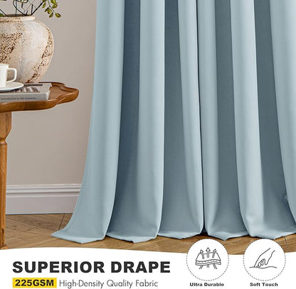 MIULEE Slate Blue Blackout Curtains