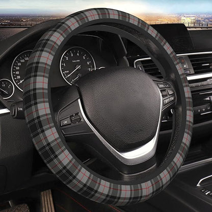 Thickened Elastic Steering Wheel Cover, Gray Plaid Clan Moffat Tartan Ultra, Soft, Breathable, Fit for Cars, SUVs, Trucks, Stylish Comfortable Grip