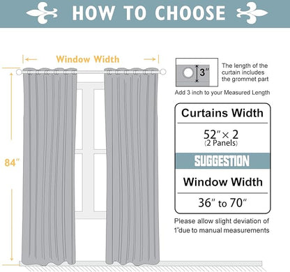 ChrisDowa Blackout Curtains 84 inches Long