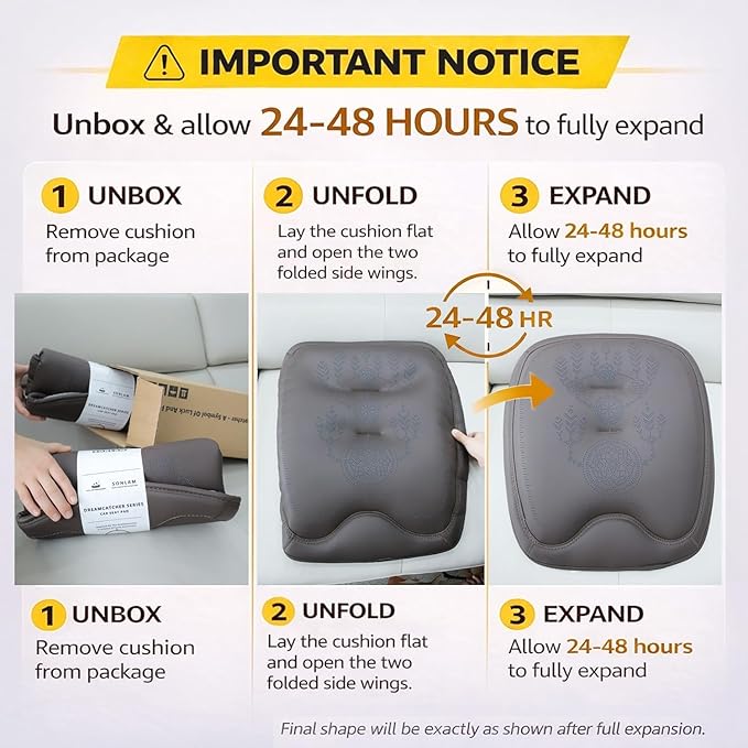 Comfort Dreamcatcher Car Seat Cushion Non-Slip - Relaxing, Optimal Support & Posture for Long Drive (Full Set (Orange))