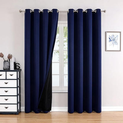 ChrisDowa 100% Blackout Curtains 102 inch Long