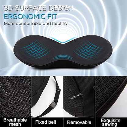 Car Seat Cushion, Car Memory Foam Seat Cushion, Car Seat Wedge Cushion, Back Support, Pain Relief for Road Driving Long Trip Essentials(Black)