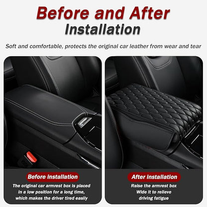 Car Center Console Cover for Genesis G80 G90 GV80 GV70 GV60 Electrified GV70, Center Console Heighten Cover, Thick Arm Rest Pad, Car Armrest Cushion with Side Storage Pocket