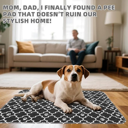 KOOLTAIL Washable Pee Pads for Dogs, 4 Packs Super Absorbent Leakproof & Non-Slip Dog Pee Pad Large, Reusable Puppy Training Pads Waterproof, Pet Mat Rug for Whelping, Floor, Crate, Car, Cats 24"x36"