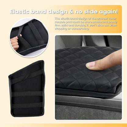 LFOTPP 2025 XC60 Armrest Cover for XC60 (2018-2025) Center Console Cover for 2018-2022 2023 2024 2025 XC60 Arm Rest Cover Interior XC60 Accessories 2025 XC60 Console Leather Anti-Scratch Waterproof