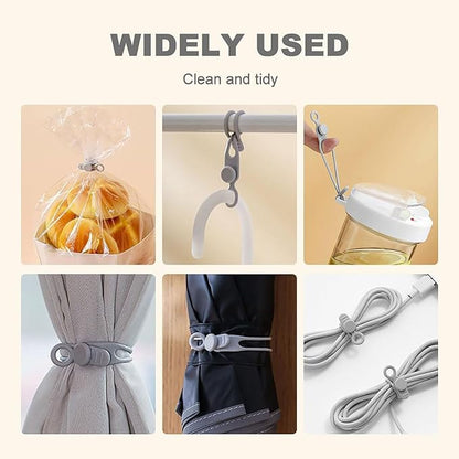 Data Cable Organizer, 2026 Upgrade Silicone Headphone Organizer, Silicone Cable Ties Reusable Cable Management Organizer Multipurpose Elastic Cord Organizer for Bundling and Fastening Cable (20Pcs)