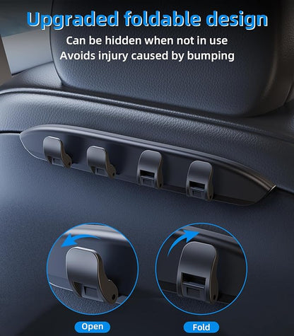 2 Pack Car Seat Hooks for Tesla Model 3(Highland) Model Y(Juniper) Accessories 2026 2025 2024 2023 2022 2021, Foldable Car Seat Headrest Hooks for Purses Bags Hang Grocery Seat Back Organizer