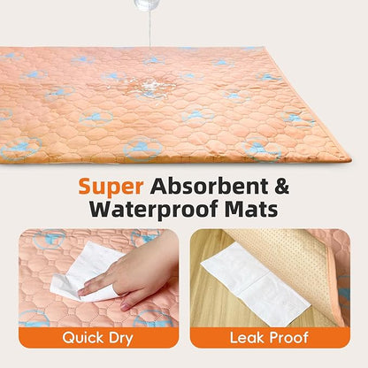 PJYuCien Washable Pee Pads for Dogs 2 Pack, 89" x 33" Octagonal Non-Slip and Leak-Proof Pee Mat, Puppy Training Pads for Whelping, Playpen, Crate, Bed （24/30/36/42'' 8 Panels Pen）