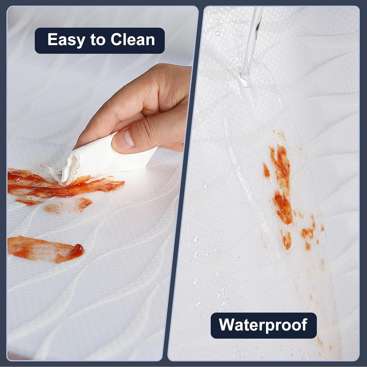 Shelf Liner, Waterproof Refragerator Liner, Drawer Liners for Kitchen Cabinet, Bathroom Sink Mat No Slip Cupboard Mats Non Adhesive Fridge Liner EVA Place Mats Roll - Clear Wave 17.5"×78.7"