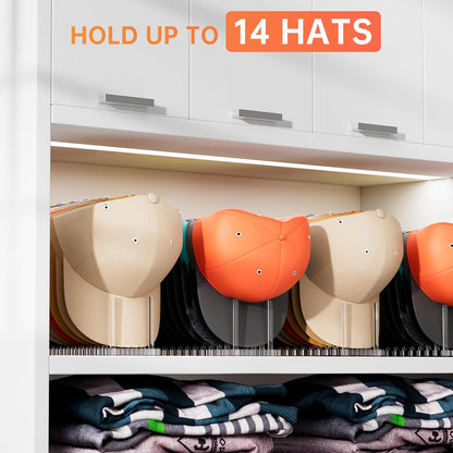 Kadolina Hat Organizer for Baseball Caps, Acrylic Hat Rack for 14 Baseball Caps, Hat Holder Display and Organizer for Closet, Tabletop, Dressing Table