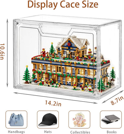 Stackable Storage Bins,Clear Acrylic Display Case, Acrylic Boxes with Lids, Stackable Storage for Handbags & Purse, Magnetic Lid Storage Bins for Home Organization-1 Pack