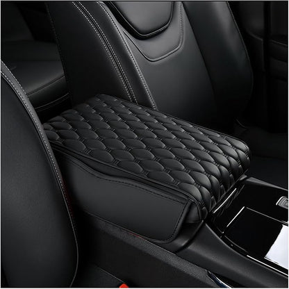 Car Center Console Cover for VW Jetta VI 2011-2013 2014 2015 2016 2017 2018, Thick Armrest Cushion Pad with Side Storage Pockets, Center Console Protector, Arm Rest Cover for Cars, SUVs & Trucks