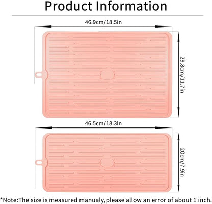 Ptlom Silicone Pet Placemat for Dogs and Cats, Non-Slip Waterproof Dog Feeding Bowl Mats for Food and Water, Small Medium Large Pet Tray Mat Prevent Residues from Spilling onto The Floor, Pink