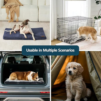 LIORCE Dog Bed Medium Size Dogs - 30-inch Dog Crate Pad with Removable Washable Cover and Waterproof Lining - Memory Foam Kennel Mat - Reversible Pet Bed (Cool & Warm), Dark Grey