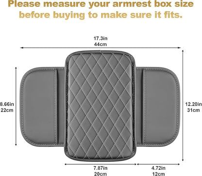 Center Console Cover Fit for RDX: Scratch and Wear Resistant Console Cover Leather with 2 Storage Bags -Upgraded Armrest Coverfor Car,Anti-Scratch Auto Armrest Pad Accessory （Black
