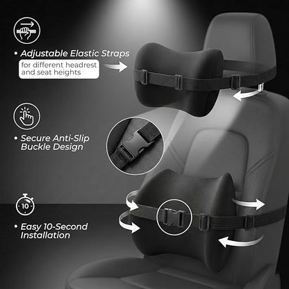 Nazarian Memory Foam Car Seat Cushion for Back Pain & Lumbar Support Pillow – Ergonomic Back Pillow for Car - Comfortable Car Pillow for Driving - Lumbar Pillow for Car - Car Seat Cushion