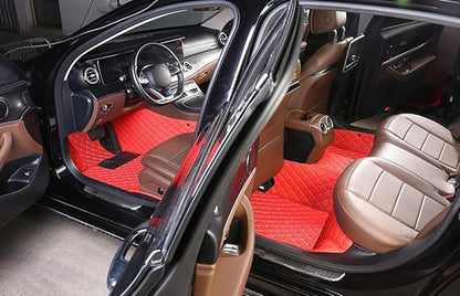 Custome Car Mats Accessories All Weather Floor mats Compatible with Automotive Floor Mats Passenger car mats (Orange Black)